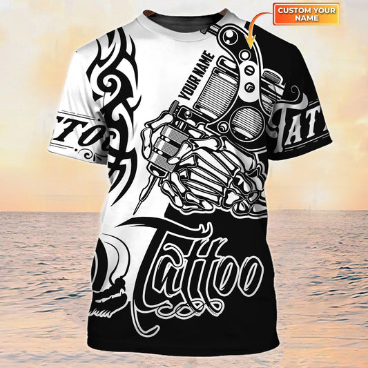 Skull Tattoo Tee Shirt, Tattooist Tshirts, Tattoo Style Shirt, Custom T Shirt Tattoo Men Women TO2179