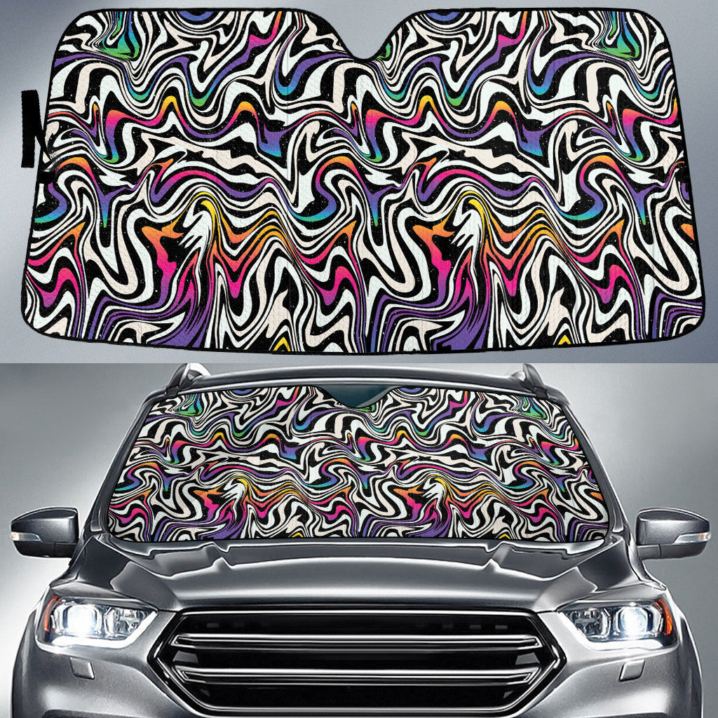 Rainbow Starry Night Psychedelic Neon Swirls Pattern Car Sun Shades Cover Auto Windshield Lasfour SO0387