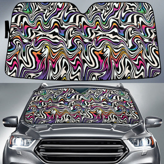 Rainbow Starry Night Psychedelic Neon Swirls Pattern Car Sun Shades Cover Auto Windshield Lasfour SO0387