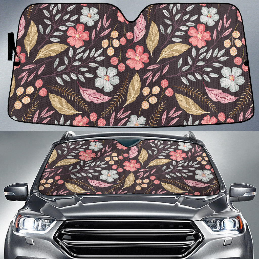 Allamanda Flower Tropical Flower Summer Vibe Purple Theme Car Sun Shades Cover Auto Windshield Lasfour SO0386