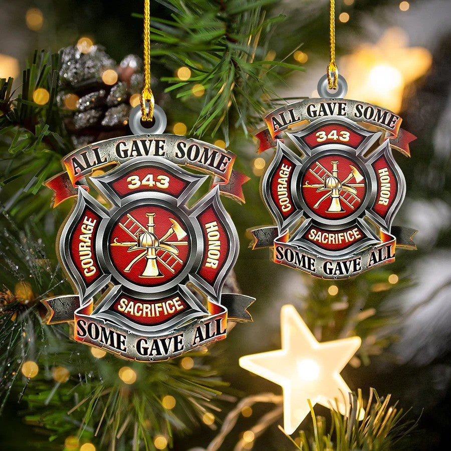 All Gave Some Gave All Firefighter Logo Ornament, Acrylic Flat Firefighter Keychain OO3757