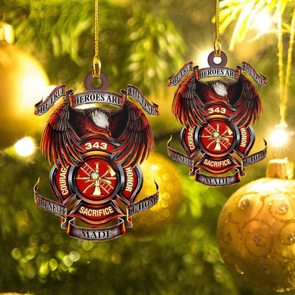 All Gave Some Gave All Firefighter Logo Ornament, Acrylic Flat Firefighter Keychain OO3757