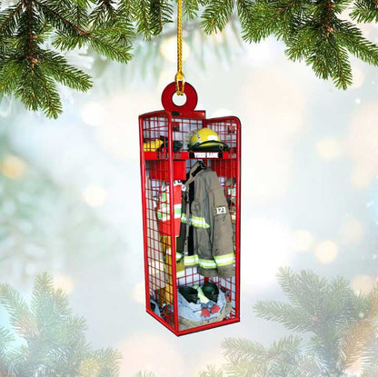 Custom Firefighter Box Christmas Ornament for Fireman, Flat Acrylic Ornament for Firefighter OO3745