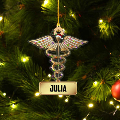 Customized Nurse Logo Christmas Ornament, Gift for Nurse Acrylic Ornament OO3740