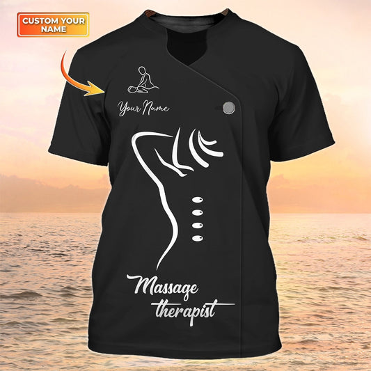 Massage Therapist Shirts Massage Therapy Custom Tshirt Massage Spa Black Uniform TO1991