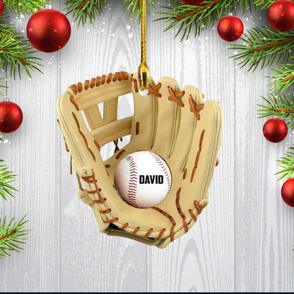 Custom Baseball Glove shape acrylic ornament, ornament, personalisation-Name-50 for Baseball Lovers OO3727