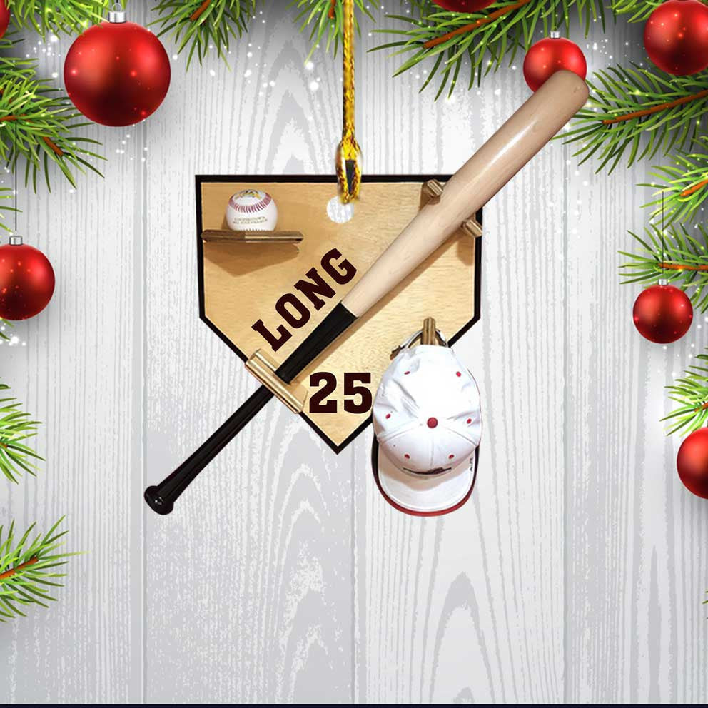 Personalized Baseball America Custom Name Number Ornament, Christmas Gifts OO3726