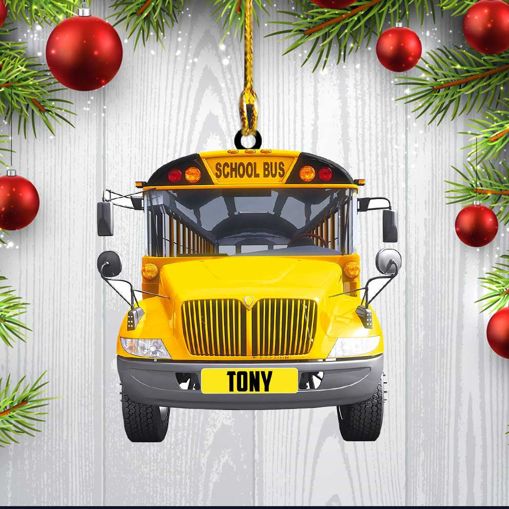 Customized School Bus Acrylic Ornament for Bus Driver Christmas Gift OO3717