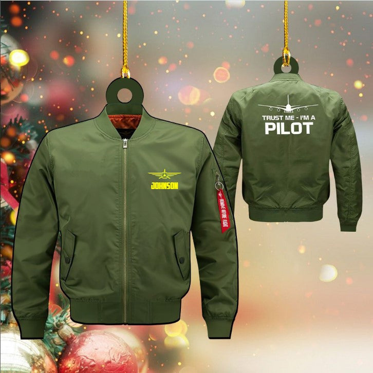 Personalized Pilot Jacket Custom Shaped Acrylic Ornament for Pilot OO3704