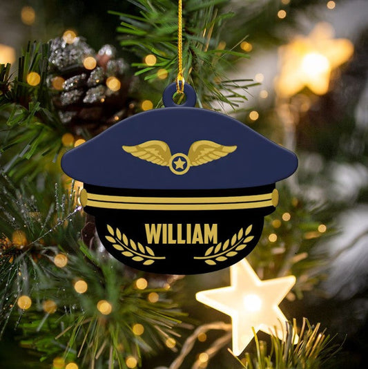 Captain Pilot Hat Custom Shaped Acrylic Ornament for Pilot OO3702