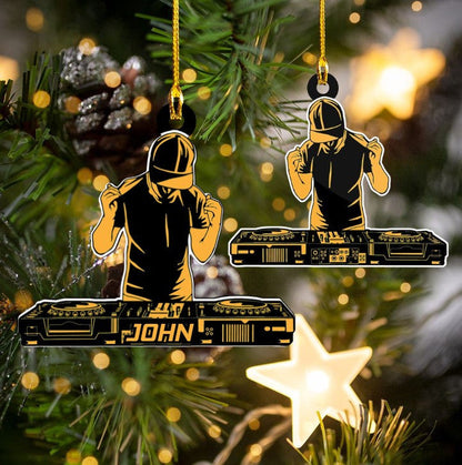 Personalized DJ Disc Jockey Custom Shaped Acrylic Ornament for DJ Man OO3698