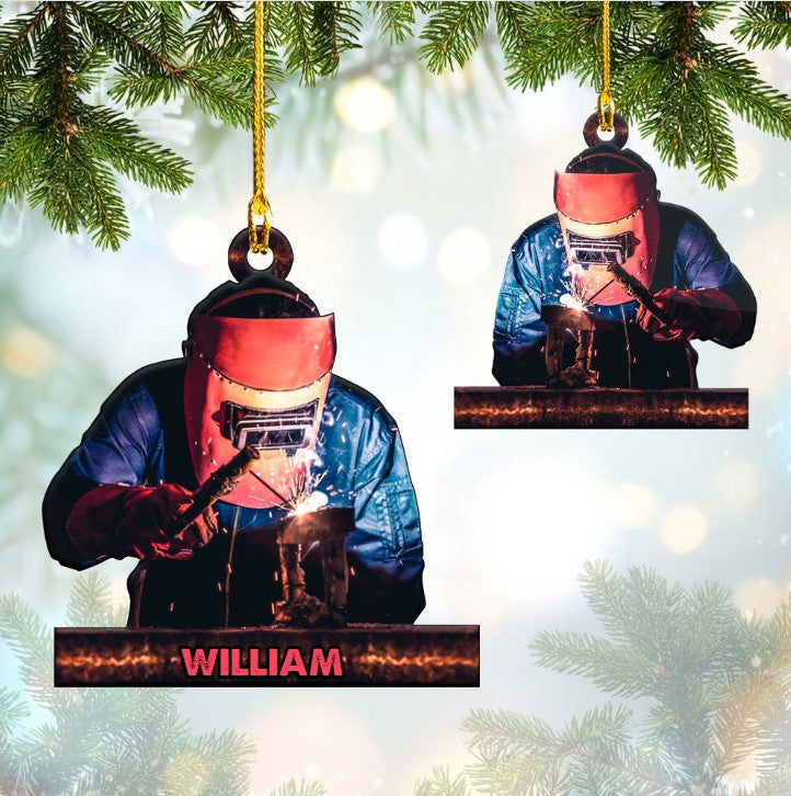 Personalized Welder Custom Shaped Acrylic Ornament for Welder Christmas Gift OO3696