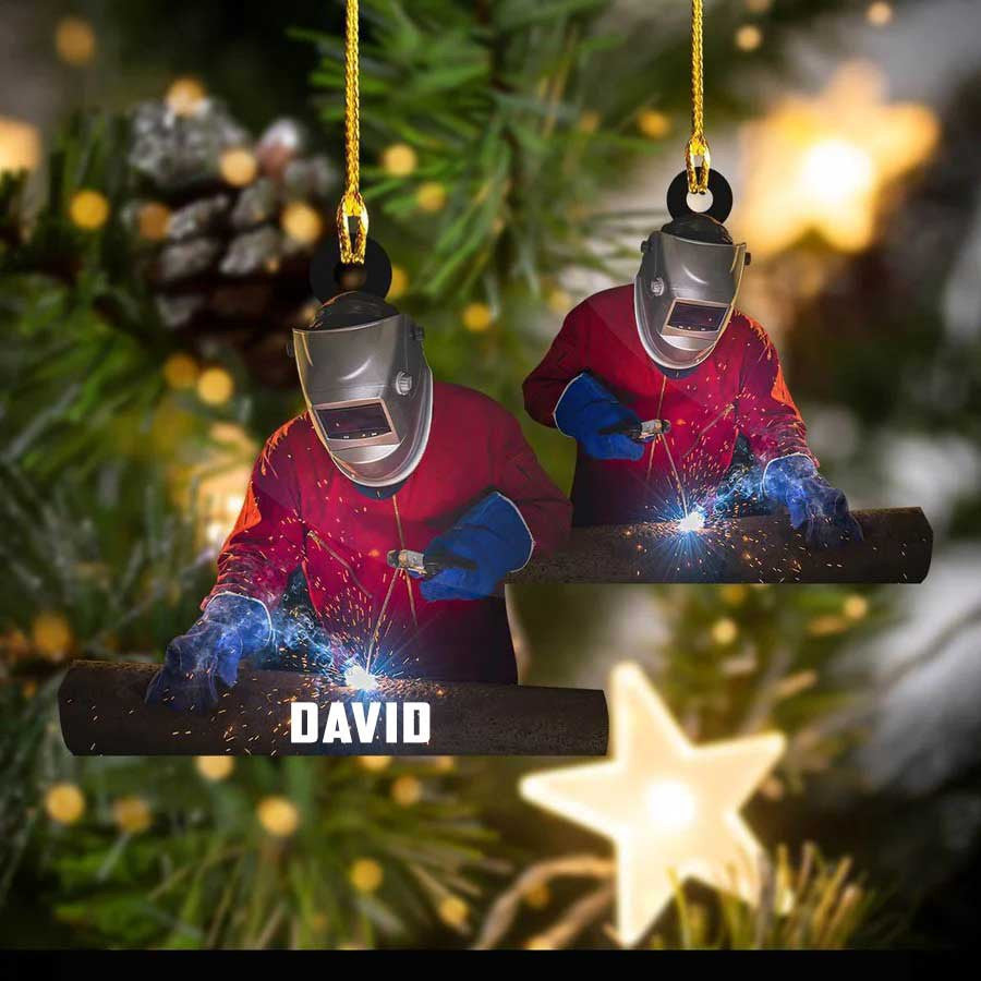 Personalized Welder Mask Acrylic Ornament Christmas Gift for Welder Father SO0986