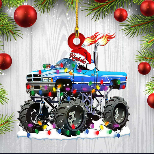 Personalized Monster Truck Custom Shape Ornament Christmas Version Acrylic Ornament OO3693