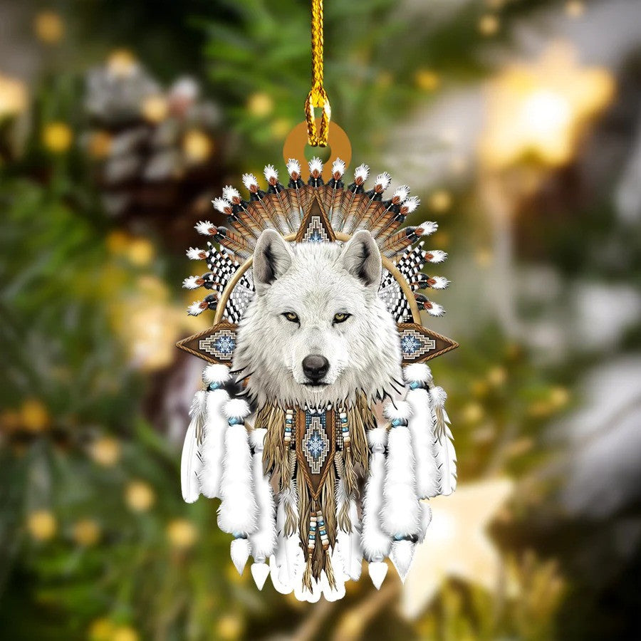 Wolf Native Custom Shaped Acrylic Ornament for American Native OO3676