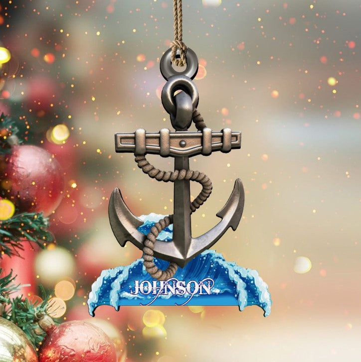 Personalized Christmas Anchor Sailor Captain Flat Acrylic Ornament for Sailor OO3665