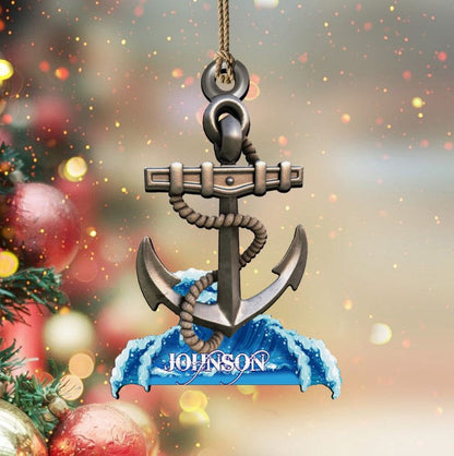 Personalized Christmas Anchor Sailor Captain Flat Acrylic Ornament for Sailor OO3665