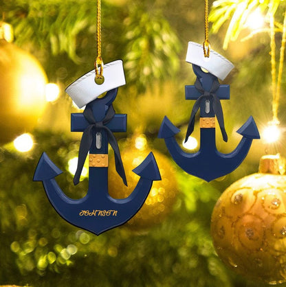 Personalized Christmas Anchor Sailor Captain Flat Acrylic Ornament for Sailor OO3665