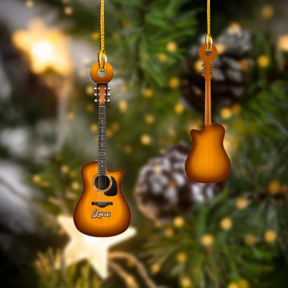 Personalized Classic Guitar Custom Name Ornament Christmas Acrylic Custom Shape Ornament for Guitar Players OO3662