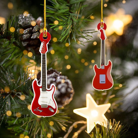 Personalized Electric Guitar Acrylic Ornament for Guitar Player, Gift for Son and Man SO0985