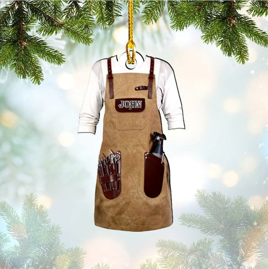 Personalized Barber Apron Custom Acrylic Ornament for Barber OO3660