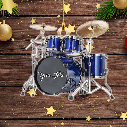 Personalized Custom Text Red Drum Set Custom Shape Ornament for Christmas Gift Drummer OO3657