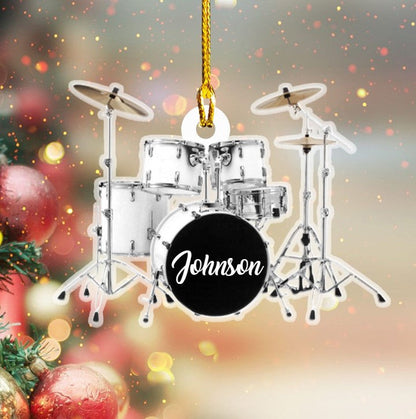 Personalized Colorful Drum Acrylic Ornament for Christmas Gift Drummer OO3656