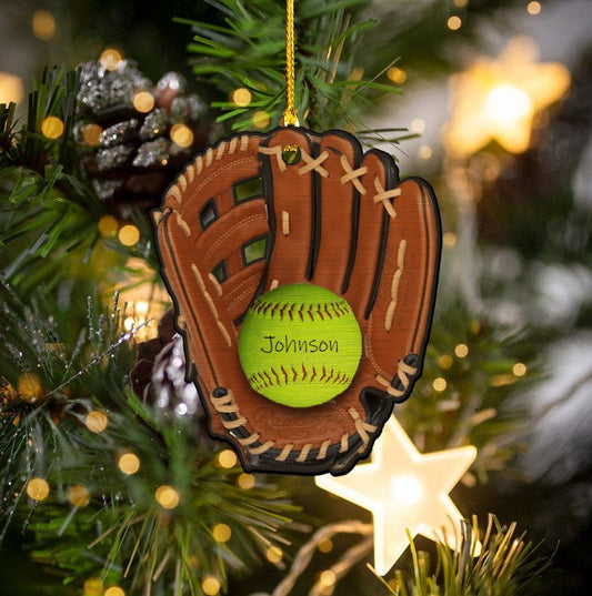 Personalized Softball Acrylic Ornament for Softball Players Christmas Gift OO3648