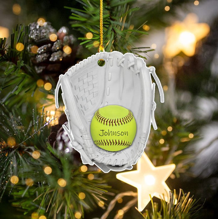 Personalized Softball Acrylic Ornament for Softball Players Christmas Gift OO3648