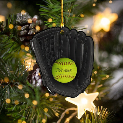 Personalized Softball Acrylic Ornament for Softball Players Christmas Gift OO3648