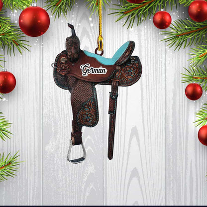 Custom Horse Saddle Personalized Flat Ornament For Horse Lovers, Cowboy Cowgirl Acrylic Ornament OO3647