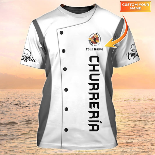 Churreria Tshirt Churros 3D Custom Shirt White Uniform TO2064