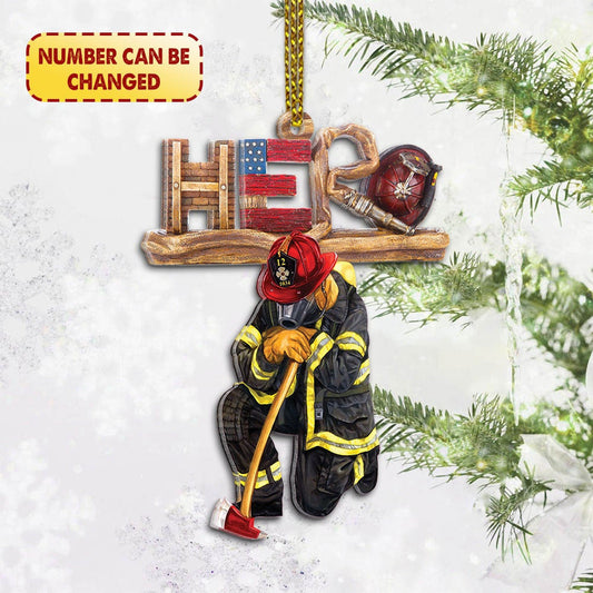 Personalized Firefighter Christmas Acrylic Ornament Hero Firefighter Knew Acrylic Ornament OO3617