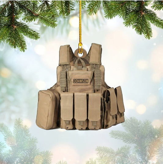 Personalized Army Combat Vest Custom Shape Ornament for Army OO3600