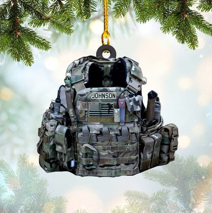 Personalized Army Combat Vest Custom Shape Ornament for Army OO3600