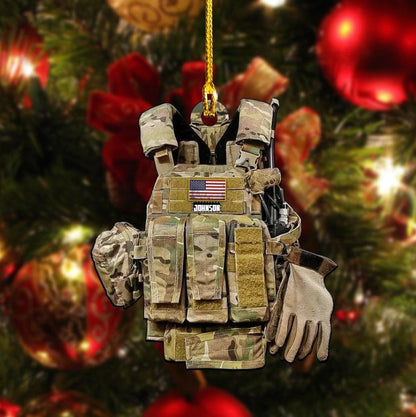 Personalized Army Combat Vest Custom Shape Ornament for Army OO3600