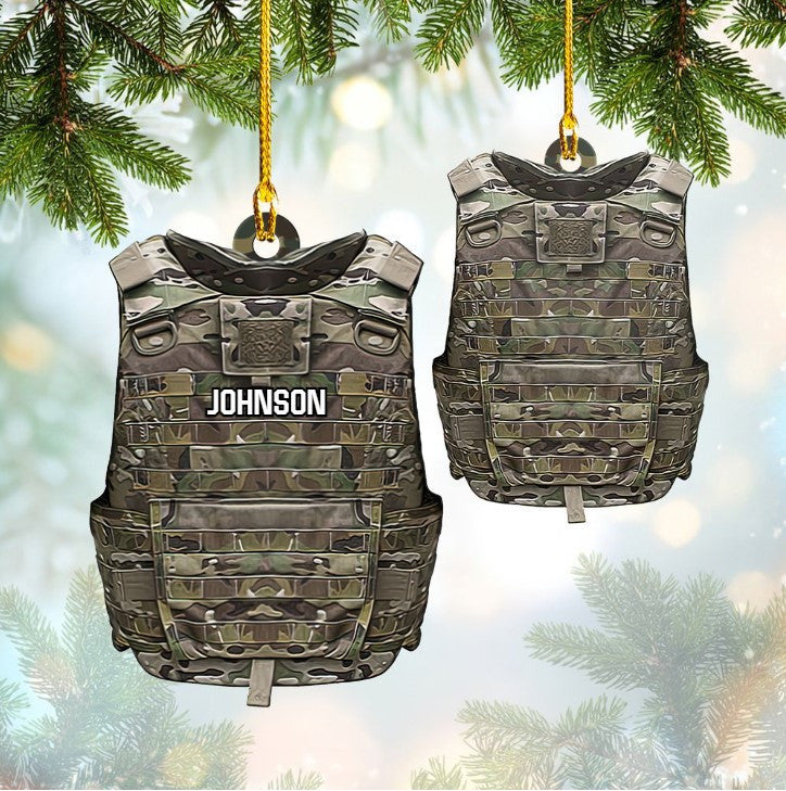 Personalized Army Combat Vest Custom Shape Ornament for Army OO3600