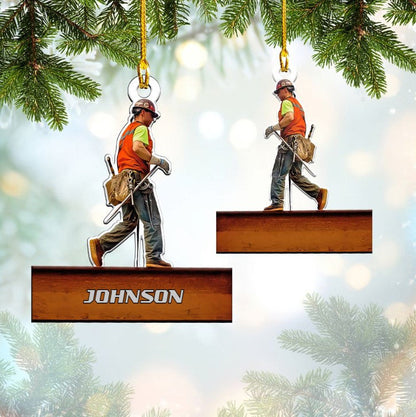 Personalized Ironworker Custom Shaped Flat Acrylic Ornament for Ironworker SO1269