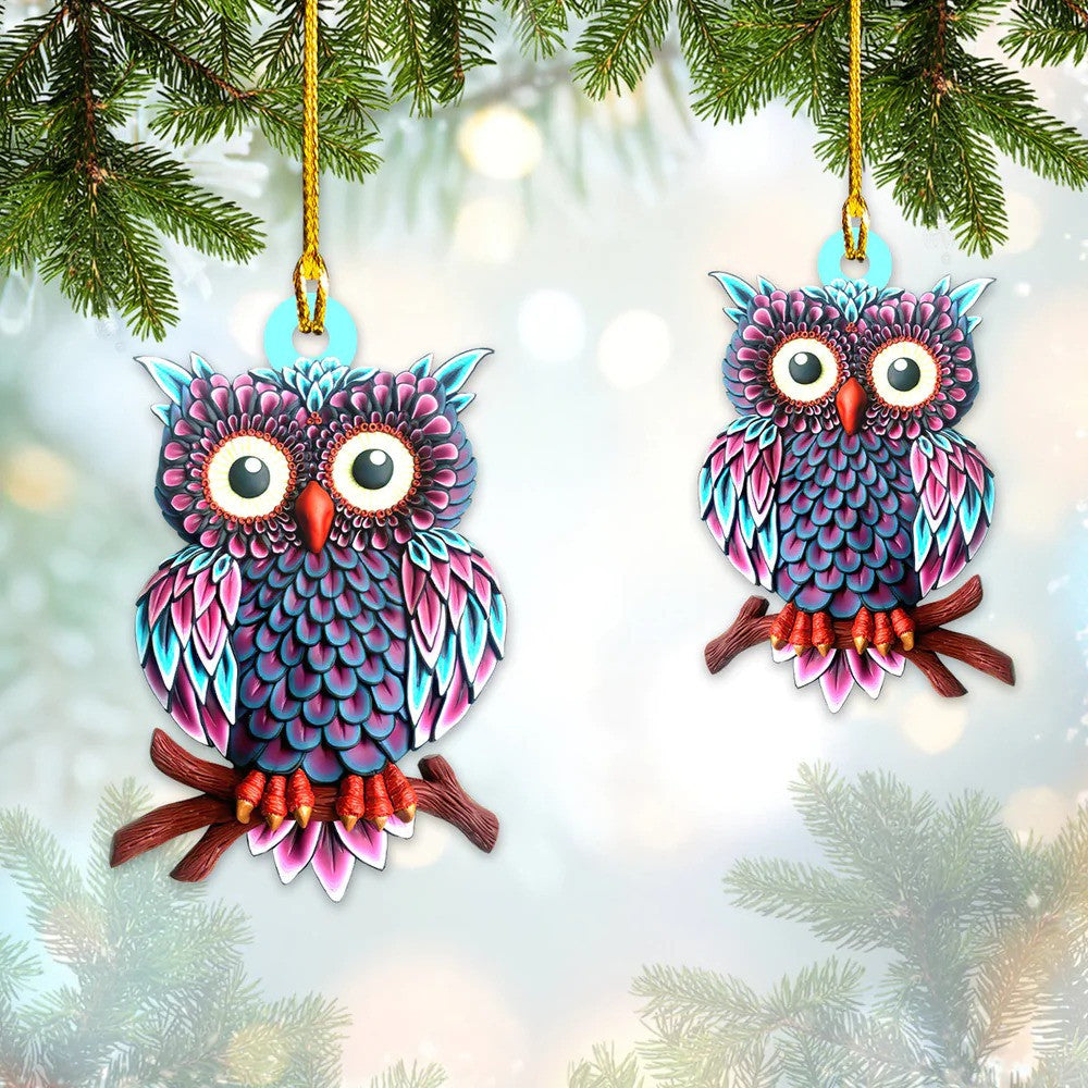 Customized Owl Ornament Custom Shaped Acrylic Christmas Owl Ornament for Owl Lovers SO1265