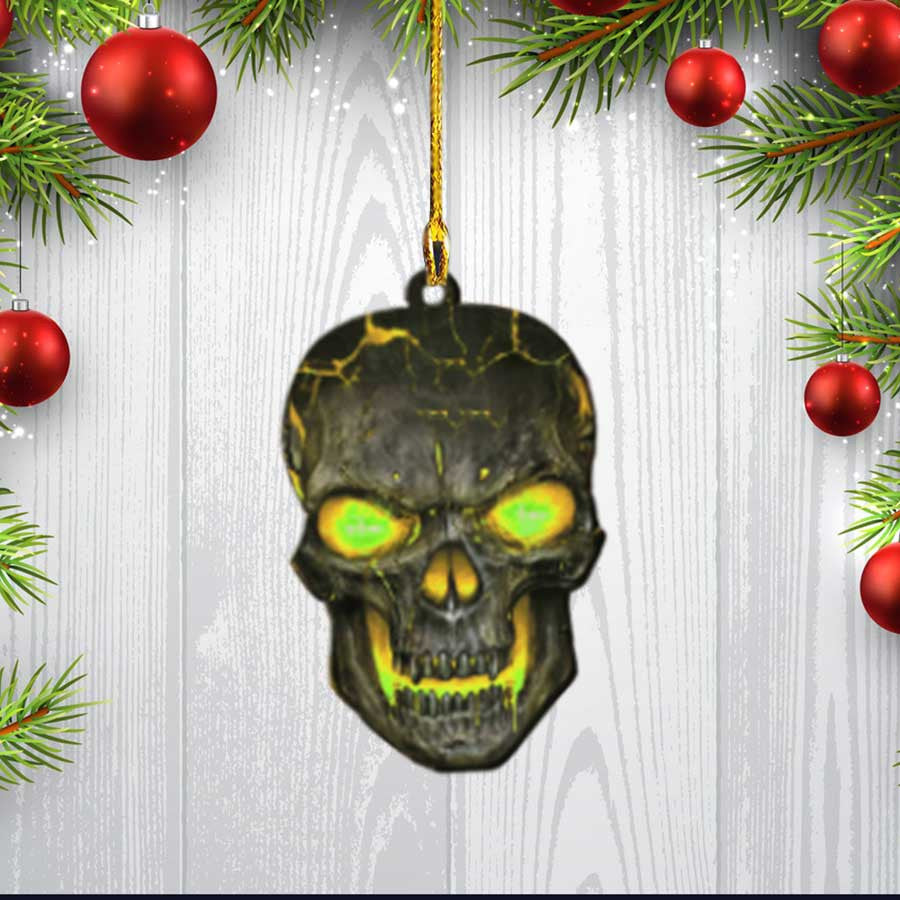 Personalized Skull Ornament, Custom Name Flat Acrylic Ornament for Skull Lover OO3549