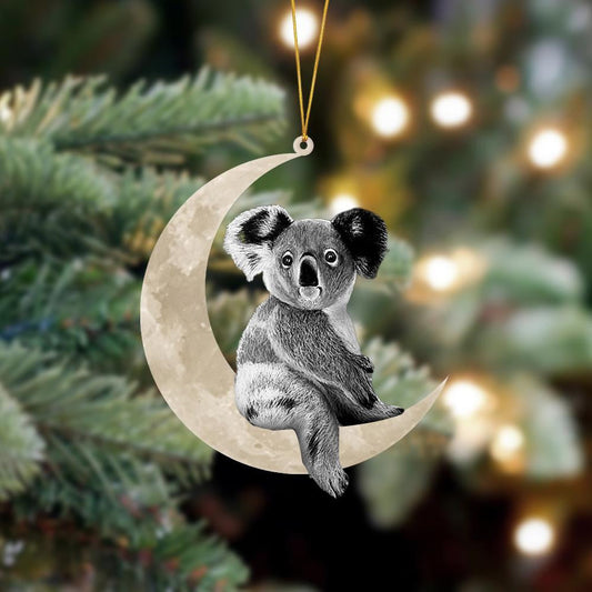 Koala Sits On The Moon Hanging Flat Acrylic Ornament OO3507