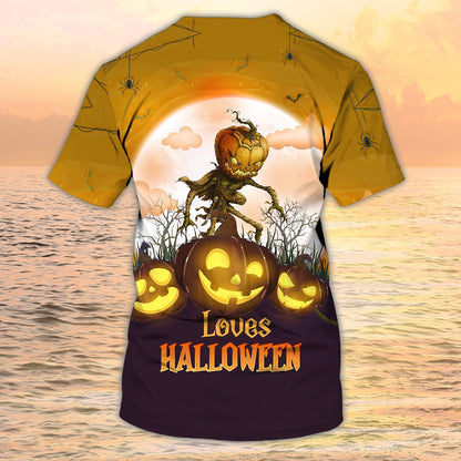 Loves Halloween T Shirt 3D Pumpkin Shirt For Halloween TO1954