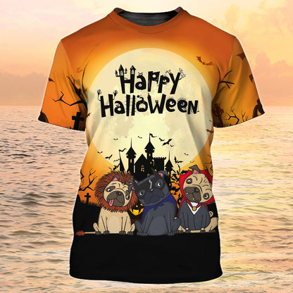 3D Happy Halloween Sublimation On Shirt Halloween Tshirt Halloween Tee Shirt TO1960