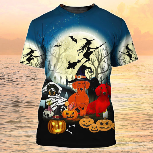 Womens Halloween Shirts 3D Dog Halloween Shirt Halloween Gift For Dog Lovers TO1961