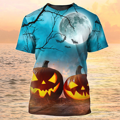 3D Pumpkin Light Sublimation On Halloween Tshirt Halloween Shirts Gift For Halloween TO1964