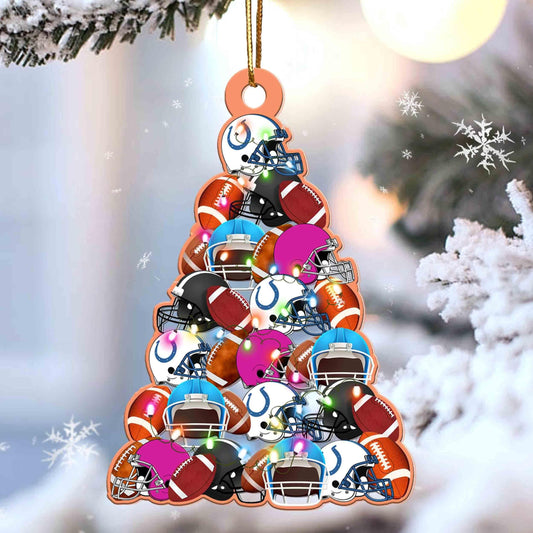 American Football Christmas Tree Shaped Acrylic Ornament For American Football Lovers OO3294