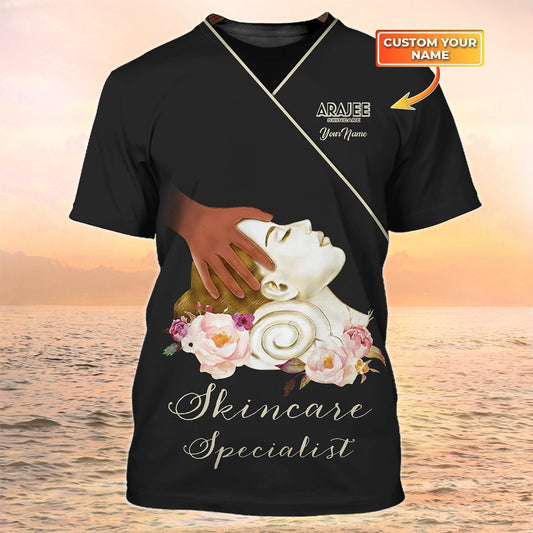 Skincare Specialist Tshirt Black Spa Uniform Skincare Specialist Custom Tshirt TO2003