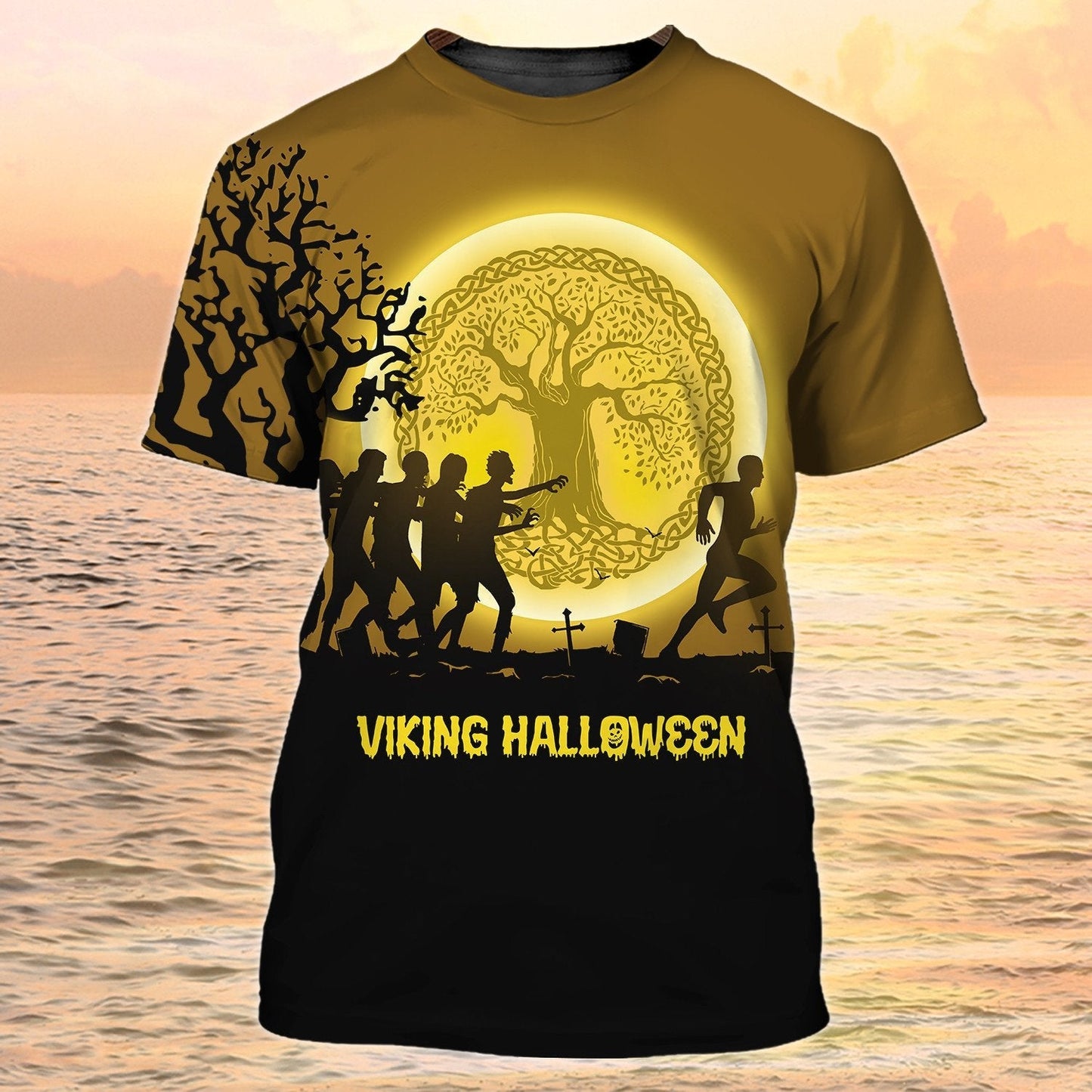 Viking Halloween Pattern Sublimation On Shirt 3D Halloween Shirt For Viking Lover TO1970