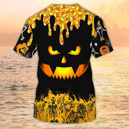 Funny Halloween Shirts Black And Yellow Pumpkin 3D Shirt For Halloween TO1972