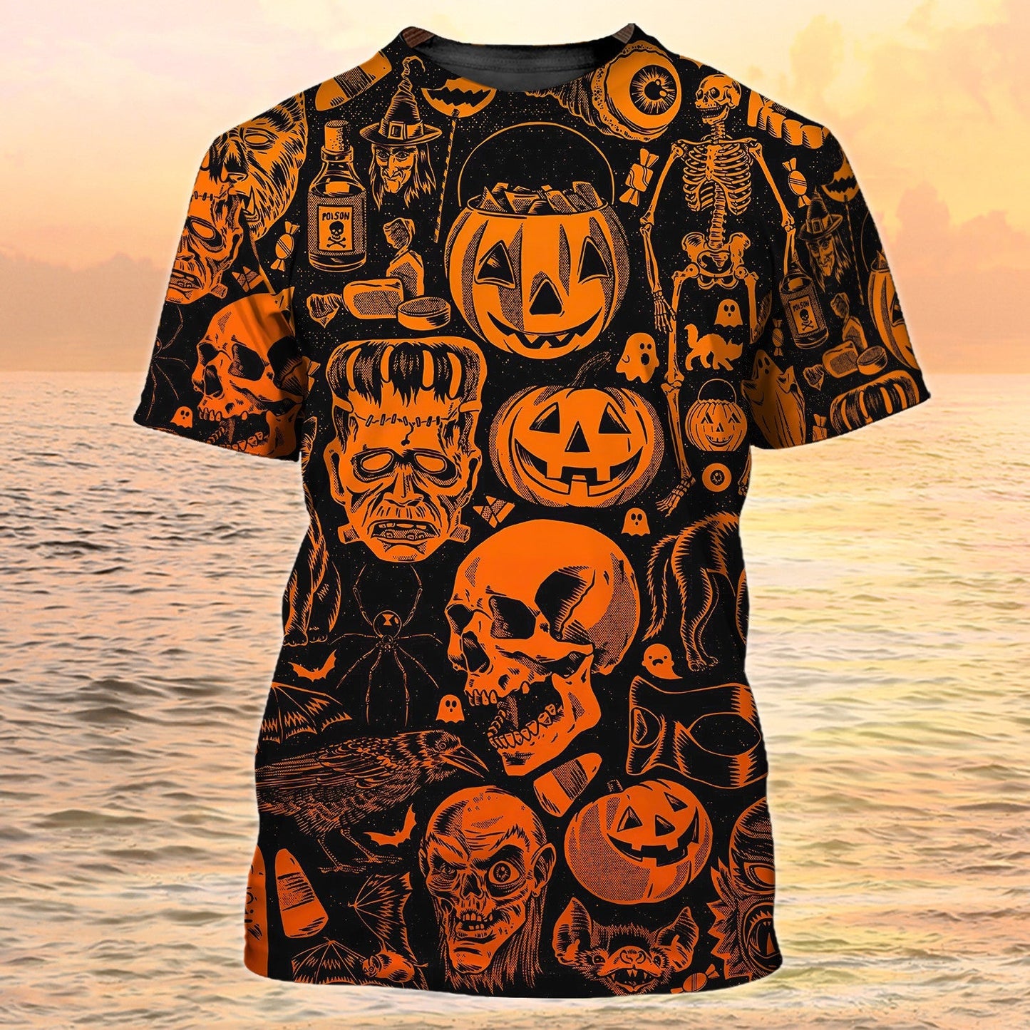 3D Skull Halloween Tshirt Full Of Skull On Shirt For Halloween Best Gift Halloween TO1975